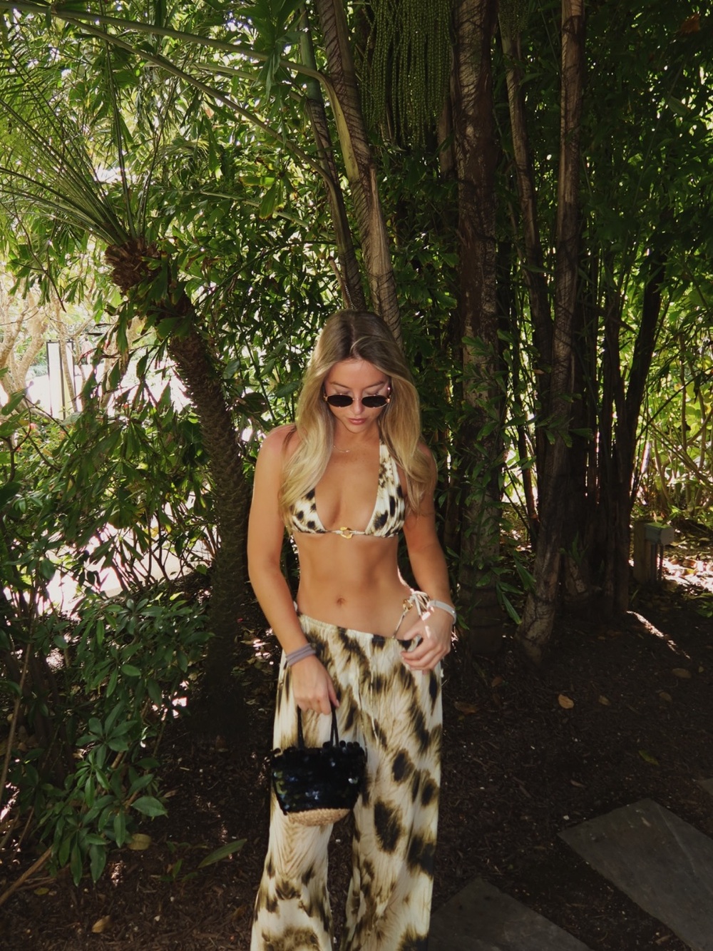 White Fox Boutique Bikini Set with pants (3 piece)